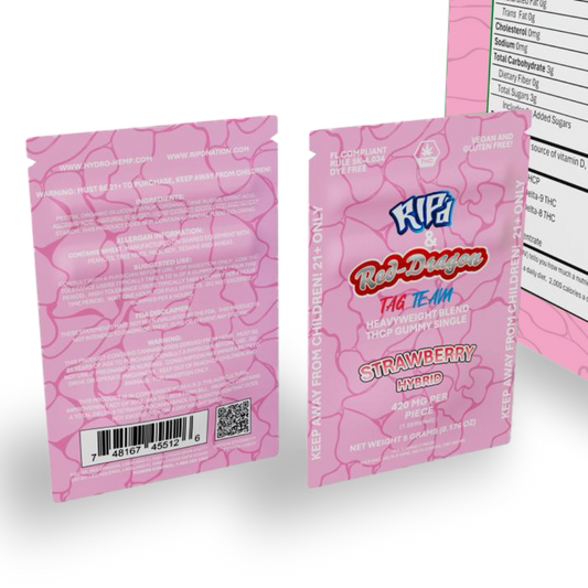 Rip'd & Red Dragon THC-P Gummies 50 CT | Strawberry image 1